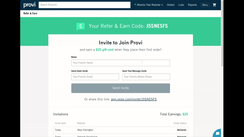 Refer and Earn Invitation